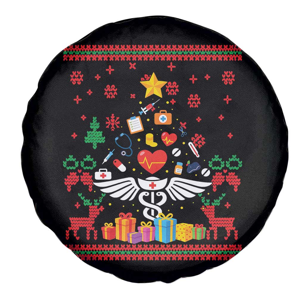 Funny Christmas Healthcare Worker Spare Tire Cover Nurses And Doctors Pine Tree TS12 Print Your Wear