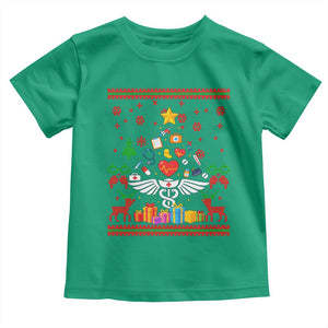 Funny Christmas Healthcare Worker Toddler T Shirt Nurses And Doctors Pine Tree TS12 Irish Green Print Your Wear