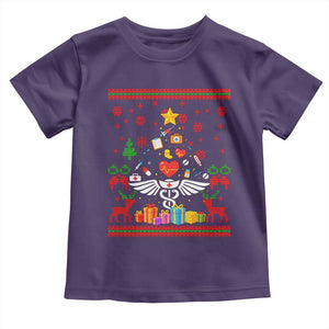 Funny Christmas Healthcare Worker Toddler T Shirt Nurses And Doctors Pine Tree TS12 Purple Print Your Wear