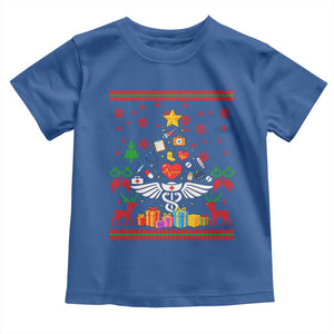 Funny Christmas Healthcare Worker Toddler T Shirt Nurses And Doctors Pine Tree TS12 Royal Blue Print Your Wear