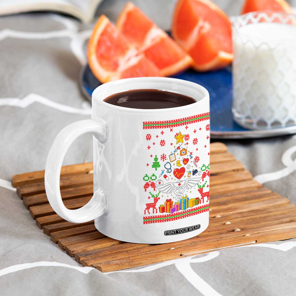 Funny Christmas Healthcare Worker Coffee Mug Nurses And Doctors Pine Tree TS12 Print Your Wear