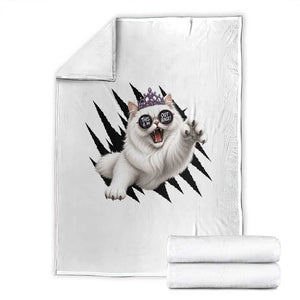 Funny Princess Cat With Featuring Scratch Effect Printed Throw Blanket This Is An Outrage