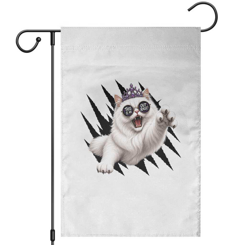 Funny Princess Cat With Featuring Scratch Effect Printed Garden Flag This Is An Outrage