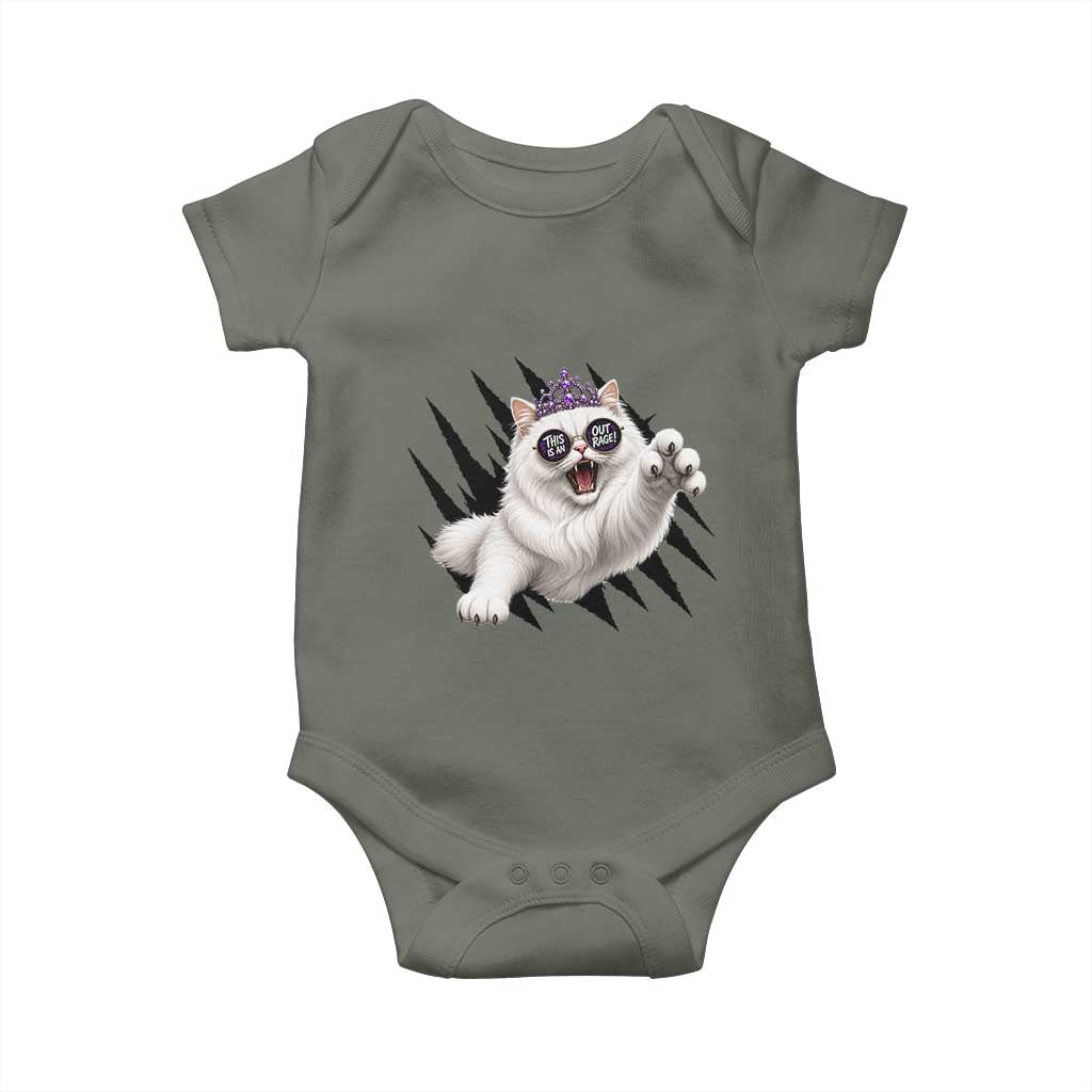 Funny Princess Cat With Featuring Scratch Effect Printed Baby Onesie This Is An Outrage