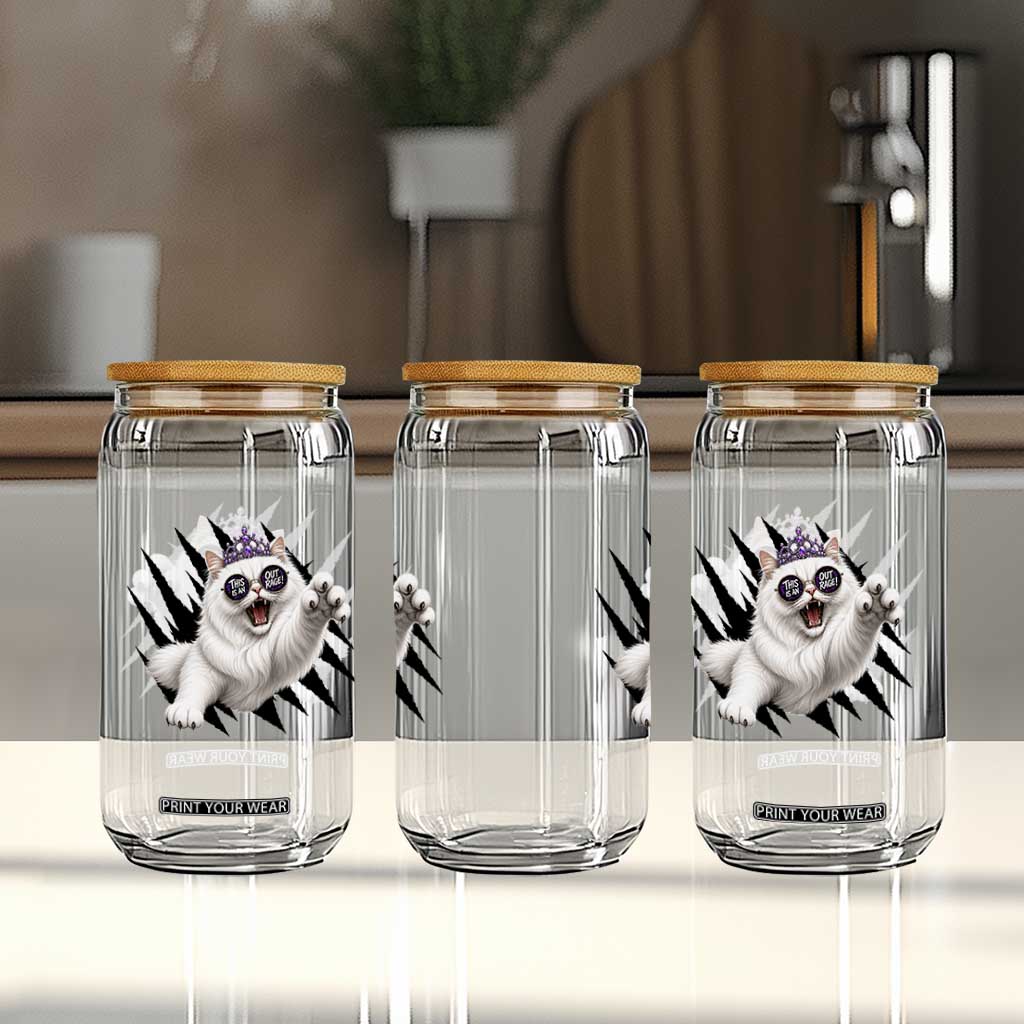Funny Princess Cat With Featuring Scratch Effect Printed Glass Can This Is An Outrage