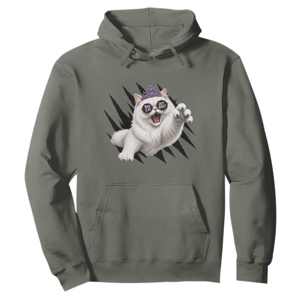 Funny Princess Cat With Featuring Scratch Effect Printed Hoodie This Is An Outrage
