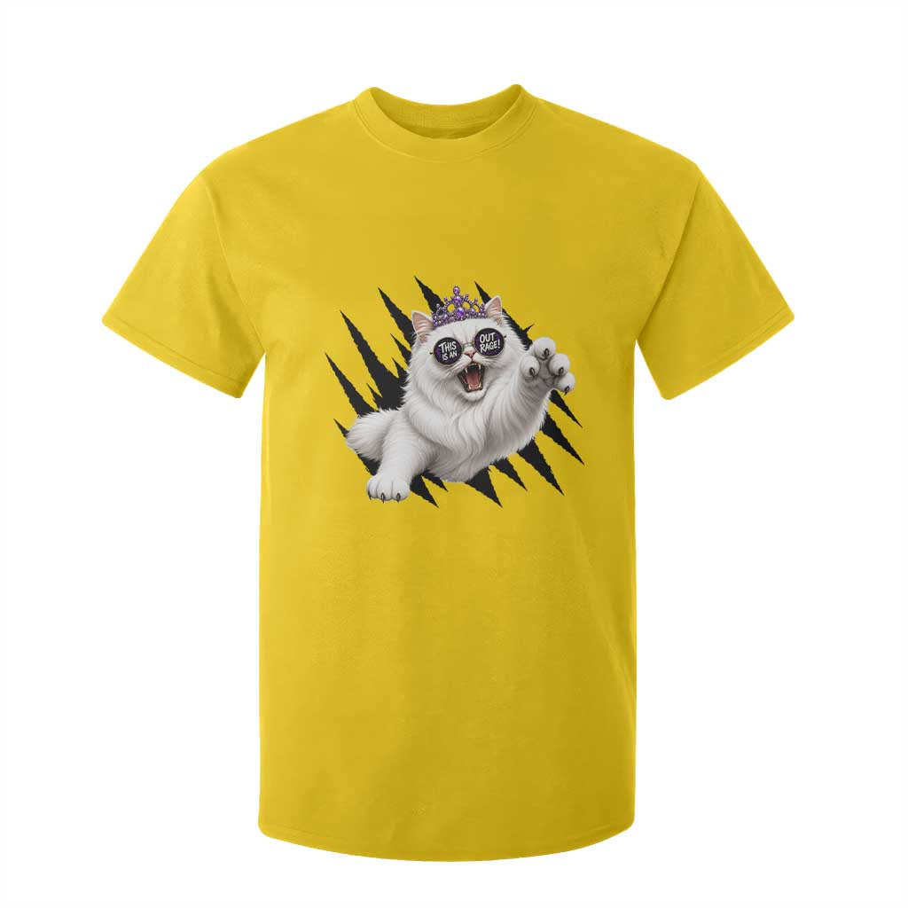 Funny Princess Cat With Featuring Scratch Effect Printed T Shirt For Kid This Is An Outrage