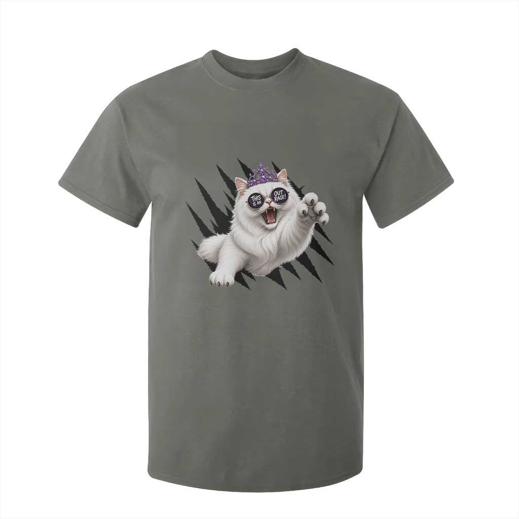 Funny Princess Cat With Featuring Scratch Effect Printed T Shirt For Kid This Is An Outrage