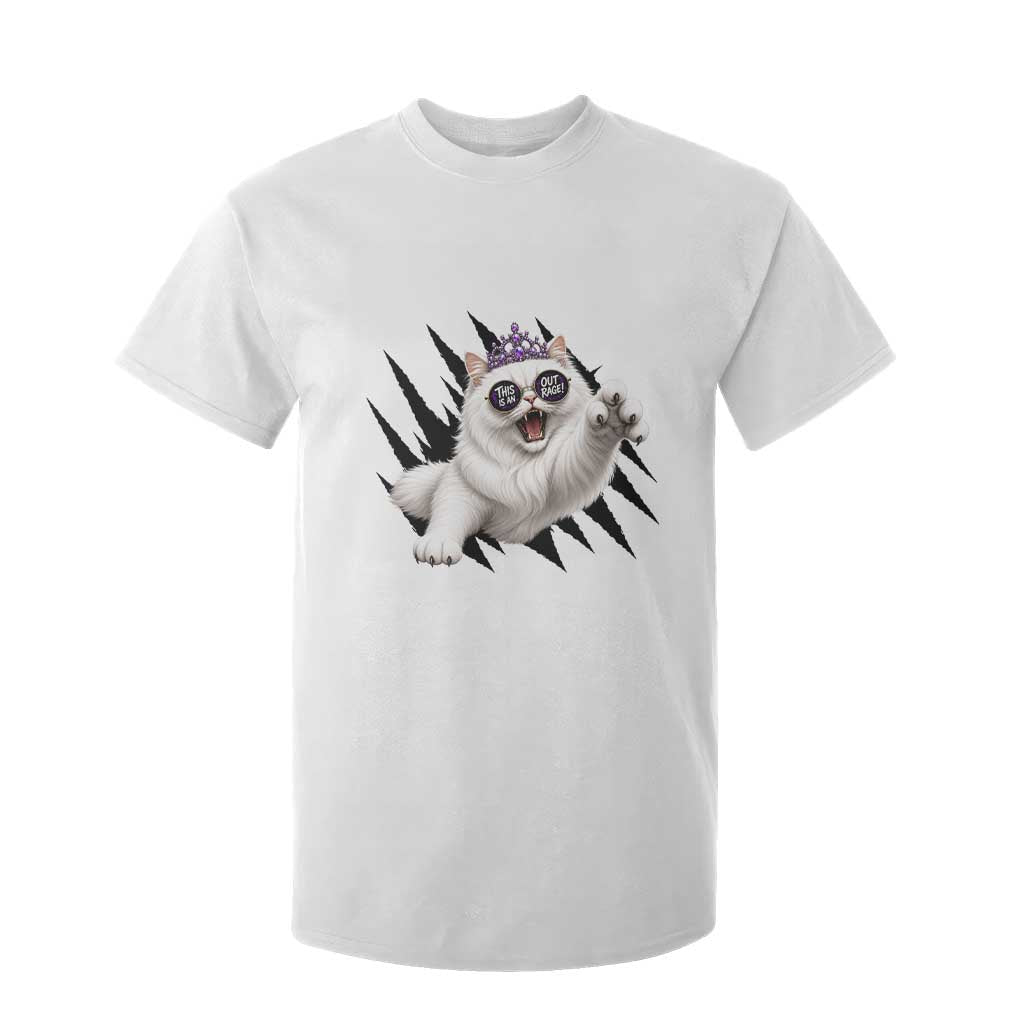 Funny Princess Cat With Featuring Scratch Effect Printed T Shirt For Kid This Is An Outrage