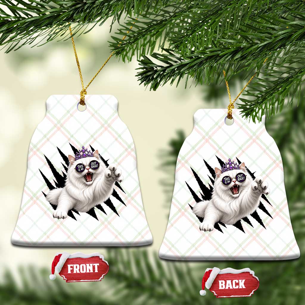 Funny Princess Cat With Featuring Scratch Effect Printed Ceramic Ornament This Is An Outrage