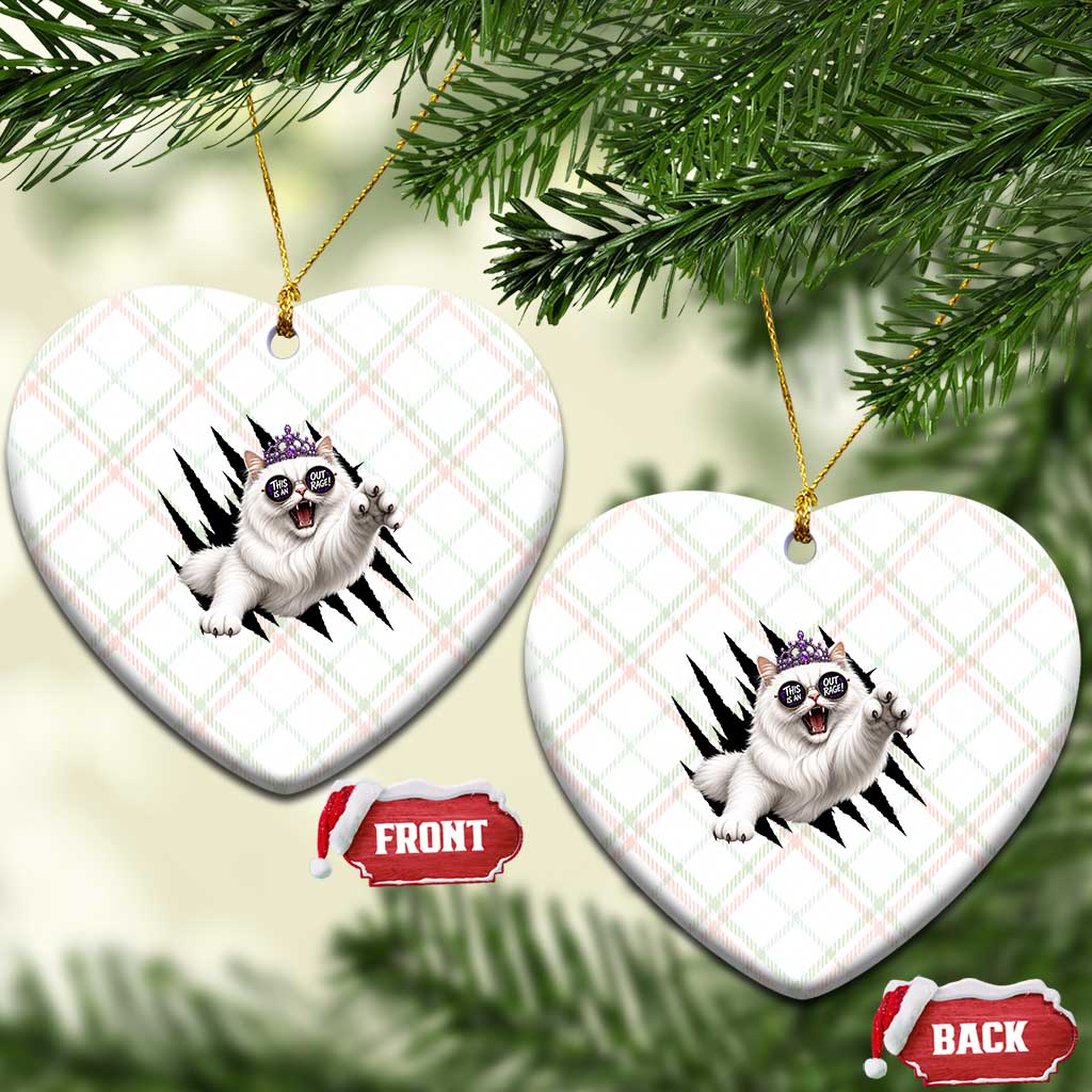 Funny Princess Cat With Featuring Scratch Effect Printed Ceramic Ornament This Is An Outrage