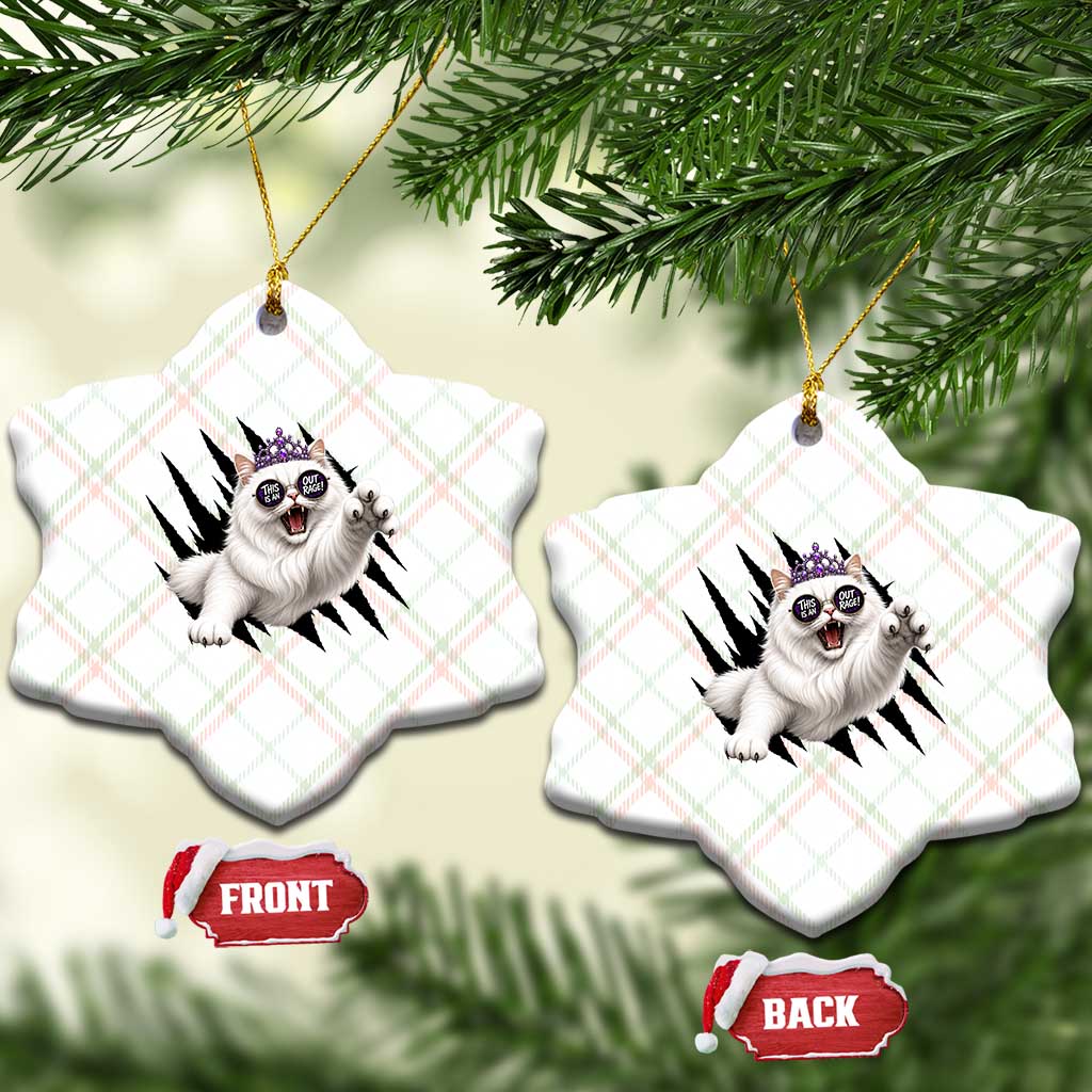 Funny Princess Cat With Featuring Scratch Effect Printed Ceramic Ornament This Is An Outrage