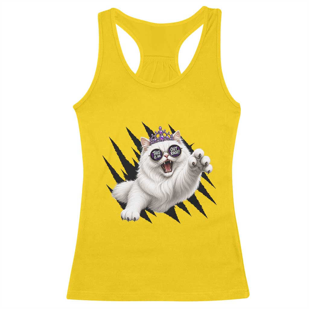 Funny Princess Cat With Featuring Scratch Effect Printed Racerback Tank Top This Is An Outrage