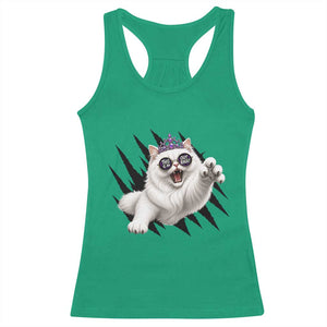 Funny Princess Cat With Featuring Scratch Effect Printed Racerback Tank Top This Is An Outrage