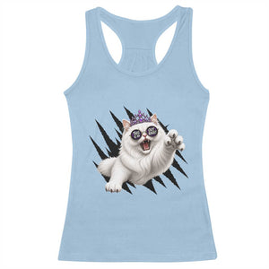 Funny Princess Cat With Featuring Scratch Effect Printed Racerback Tank Top This Is An Outrage