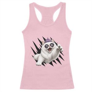 Funny Princess Cat With Featuring Scratch Effect Printed Racerback Tank Top This Is An Outrage