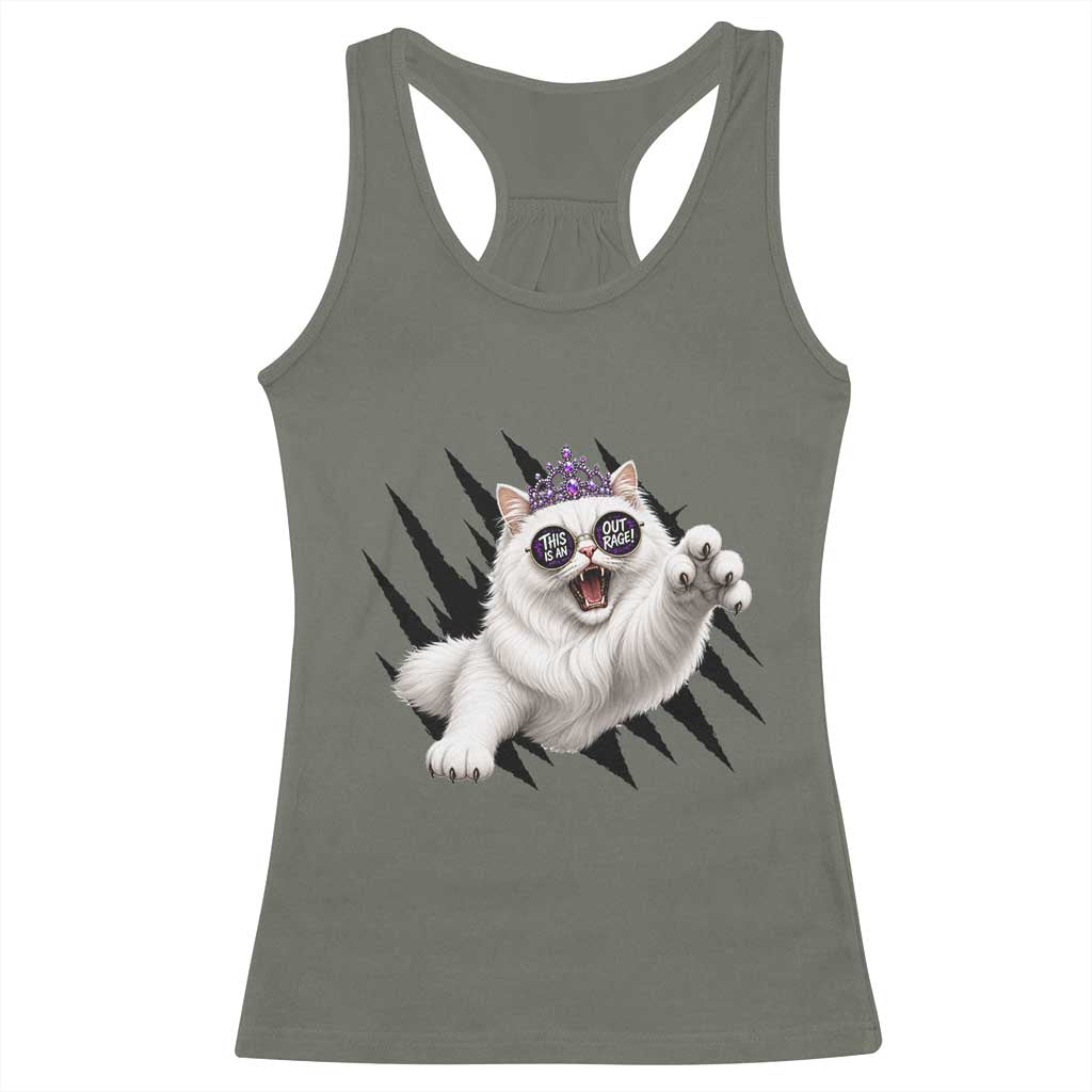 Funny Princess Cat With Featuring Scratch Effect Printed Racerback Tank Top This Is An Outrage