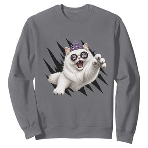 Funny Princess Cat With Featuring Scratch Effect Printed Sweatshirt This Is An Outrage