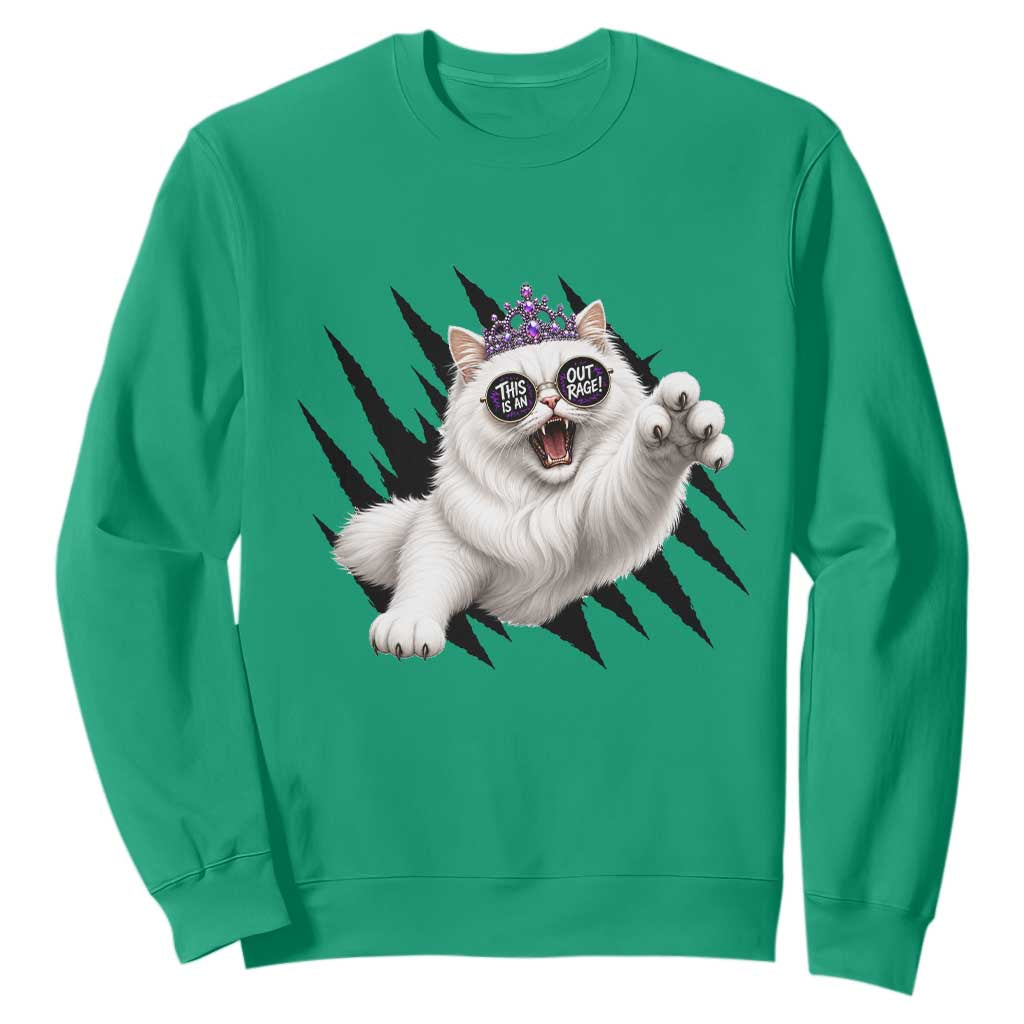 Funny Princess Cat With Featuring Scratch Effect Printed Sweatshirt This Is An Outrage