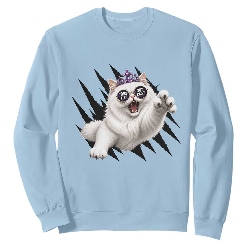 Funny Princess Cat With Featuring Scratch Effect Printed Sweatshirt This Is An Outrage