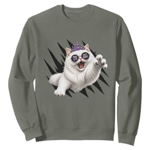 Funny Princess Cat With Featuring Scratch Effect Printed Sweatshirt This Is An Outrage