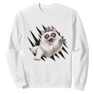 Funny Princess Cat With Featuring Scratch Effect Printed Sweatshirt This Is An Outrage