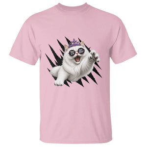 Funny Princess Cat With Featuring Scratch Effect Printed T Shirt This Is An Outrage