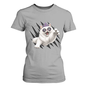 Funny Princess Cat With Featuring Scratch Effect Printed T Shirt For Women This Is An Outrage