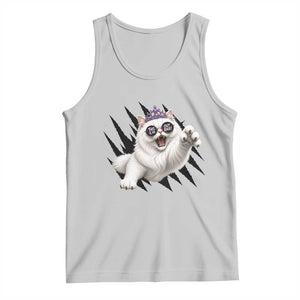 Funny Princess Cat With Featuring Scratch Effect Printed Tank Top This Is An Outrage