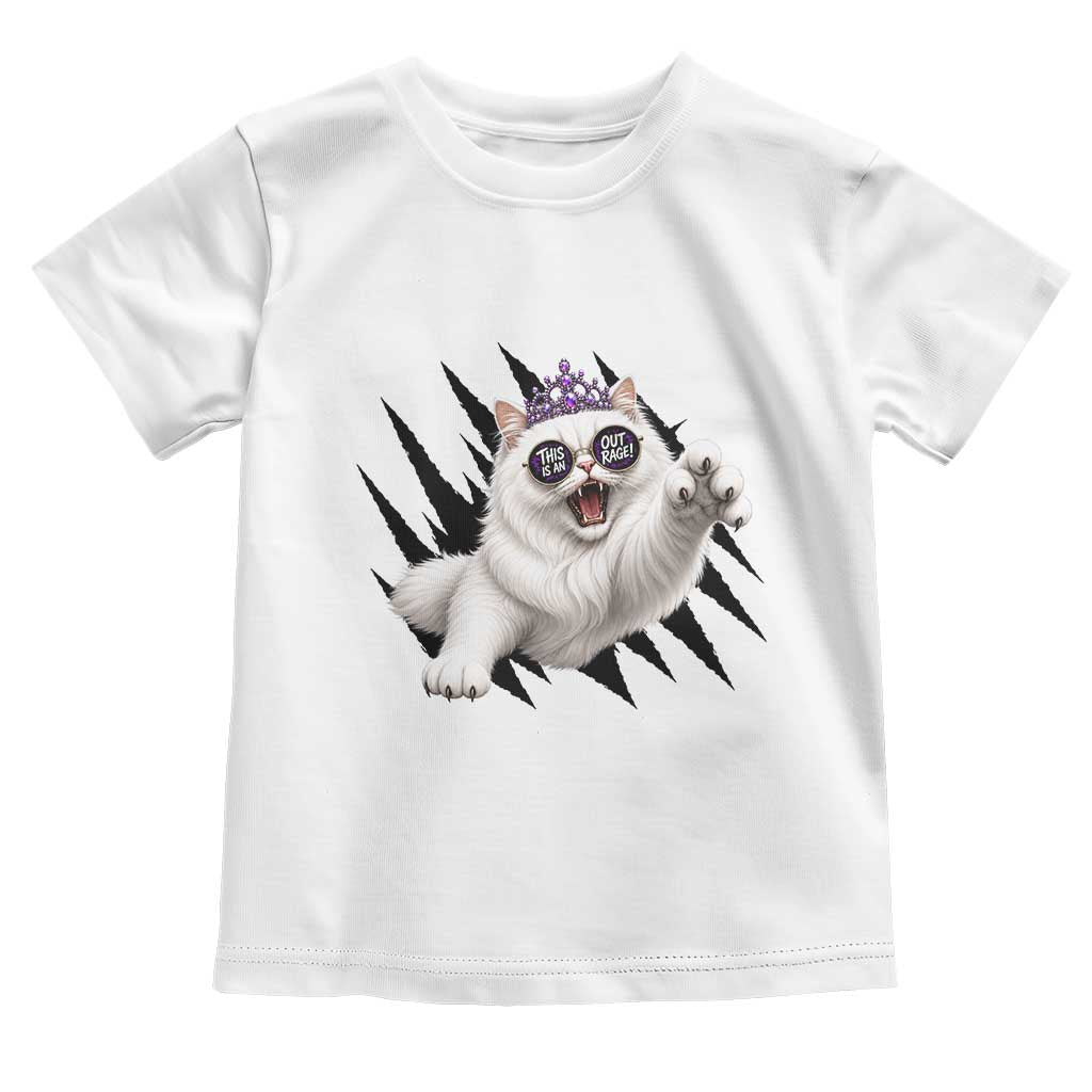 Funny Princess Cat With Featuring Scratch Effect Printed Toddler T Shirt This Is An Outrage