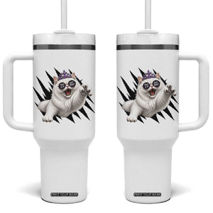 Funny Princess Cat With Featuring Scratch Effect Printed Tumbler With Handle This Is An Outrage