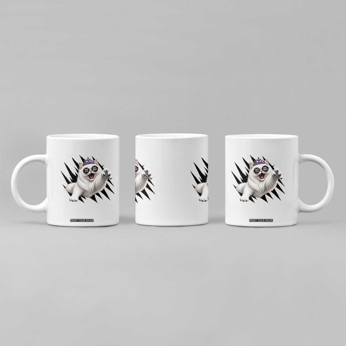 Funny Princess Cat With Featuring Scratch Effect Printed Coffee Mug This Is An Outrage