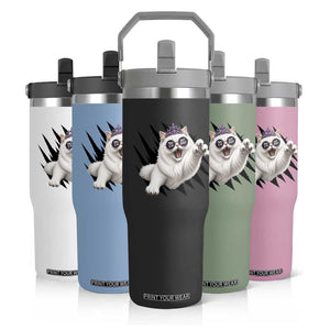 Funny Princess Cat With Featuring Scratch Effect Printed Flip Straw Tumbler This Is An Outrage