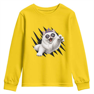 Funny Princess Cat With Featuring Scratch Effect Printed Youth Sweatshirt This Is An Outrage