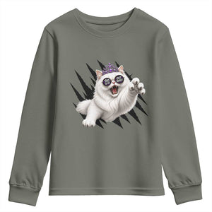 Funny Princess Cat With Featuring Scratch Effect Printed Youth Sweatshirt This Is An Outrage