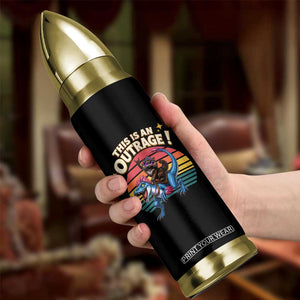 This Is An Outrage Cat Riding Dinosaur Bullet Tumbler Sci-Fi Book Lover Gift