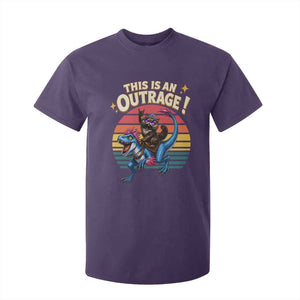 This Is An Outrage Cat Riding Dinosaur T Shirt For Kid Sci-Fi Book Lover Gift