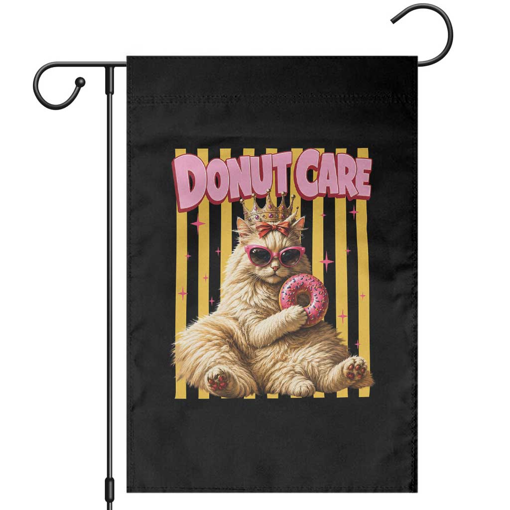Funny Princess Cat Eating Donut Garden Flag Sci-Fi Book Lover Gift