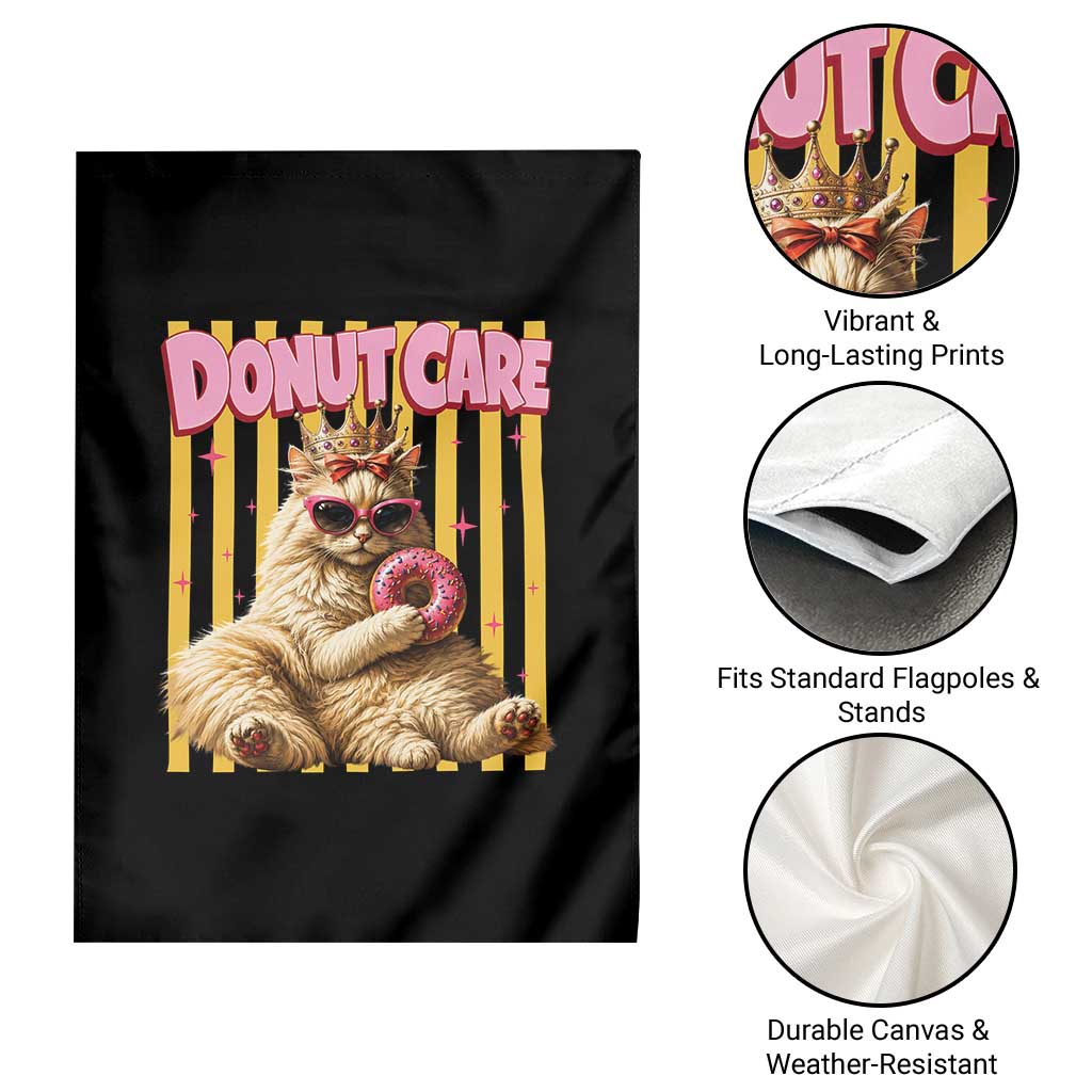 Funny Princess Cat Eating Donut Garden Flag Sci-Fi Book Lover Gift