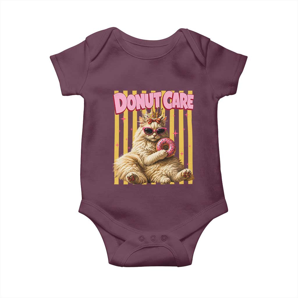 Funny Princess Cat Eating Donut Baby Onesie Sci-Fi Book Lover Gift