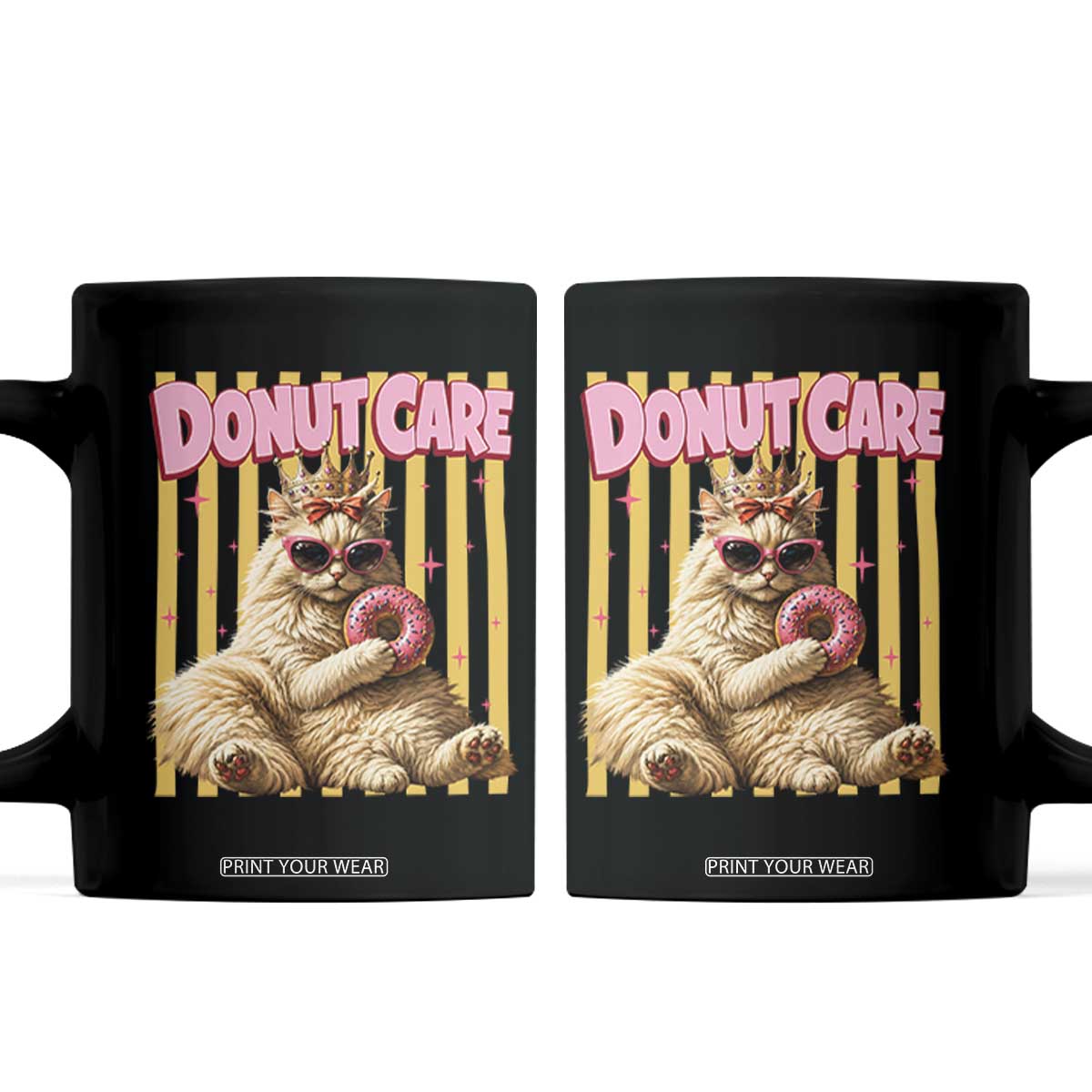 Funny Princess Cat Eating Donut Coffee Mug Sci-Fi Book Lover Gift