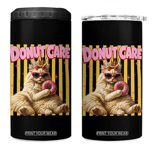 Funny Princess Cat Eating Donut 4 in 1 Can Cooler Tumbler Sci-Fi Book Lover Gift