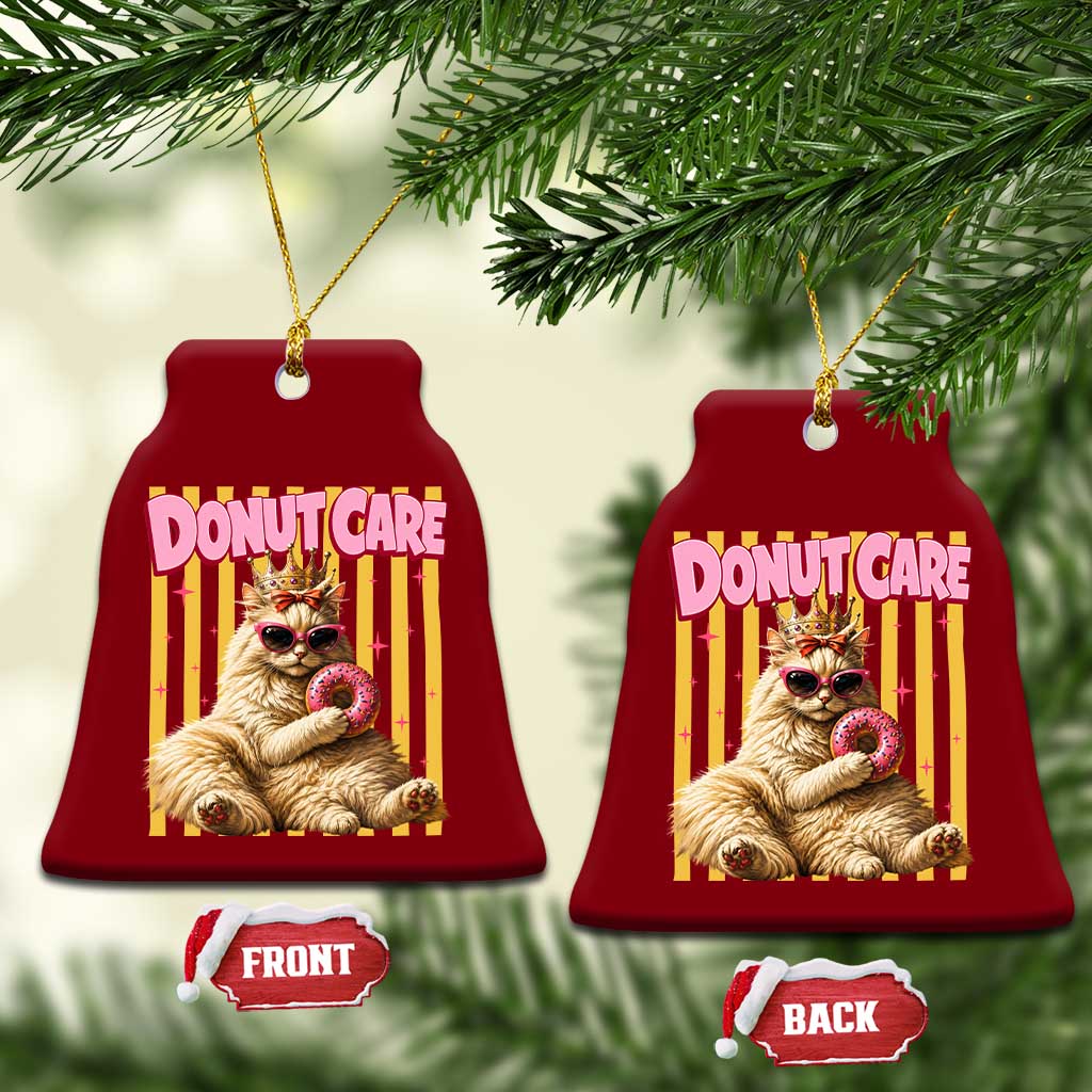 Funny Princess Cat Eating Donut Ceramic Ornament Sci-Fi Book Lover Gift
