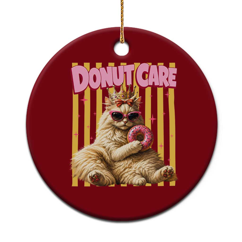Funny Princess Cat Eating Donut Ceramic Ornament Sci-Fi Book Lover Gift TS12 1pc Red Print Your Wear