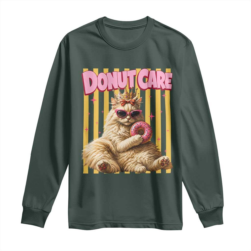 Funny Princess Cat Eating Donut Long Sleeve Shirt Sci-Fi Book Lover Gift