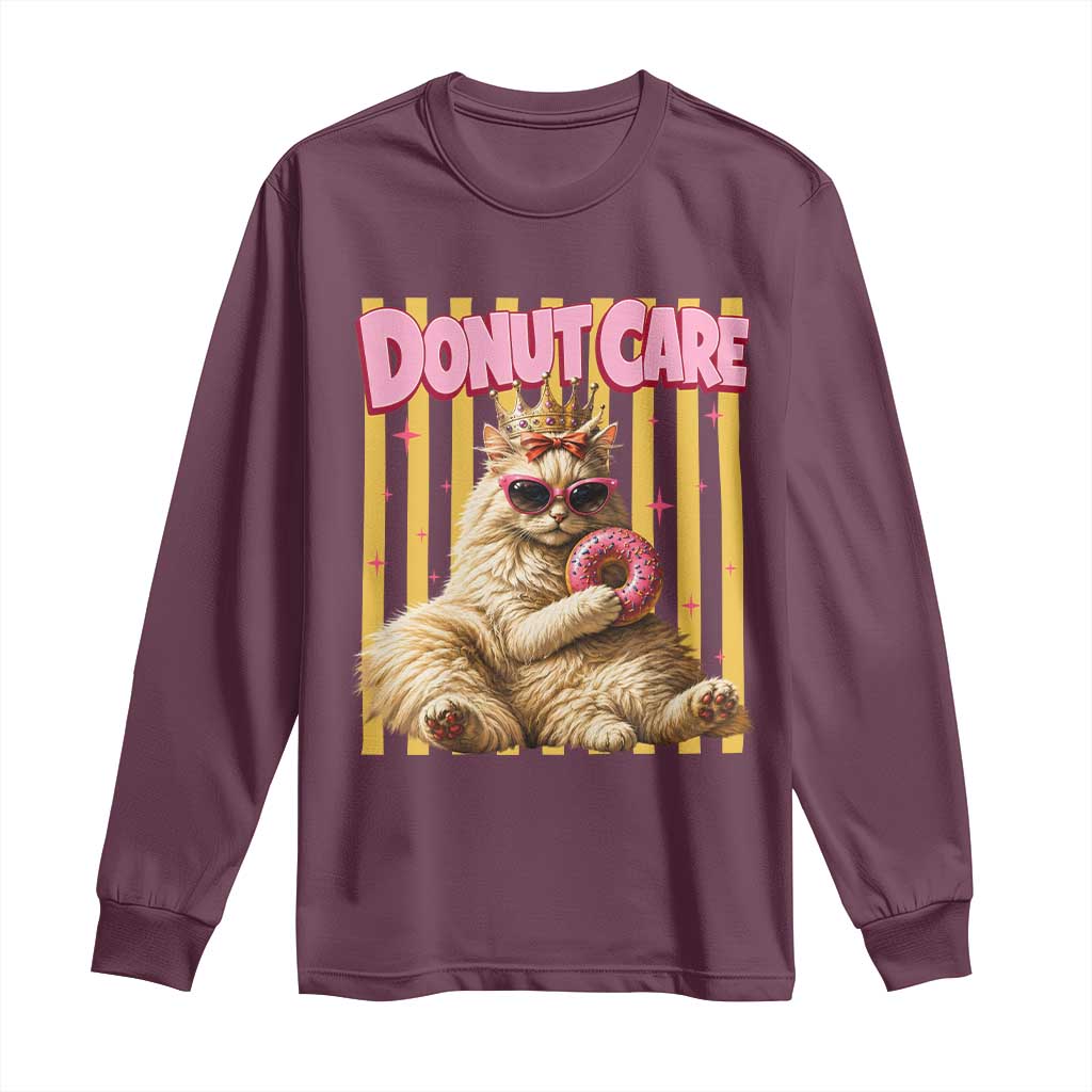 Funny Princess Cat Eating Donut Long Sleeve Shirt Sci-Fi Book Lover Gift