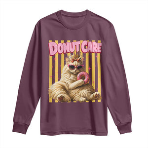 Funny Princess Cat Eating Donut Long Sleeve Shirt Sci-Fi Book Lover Gift