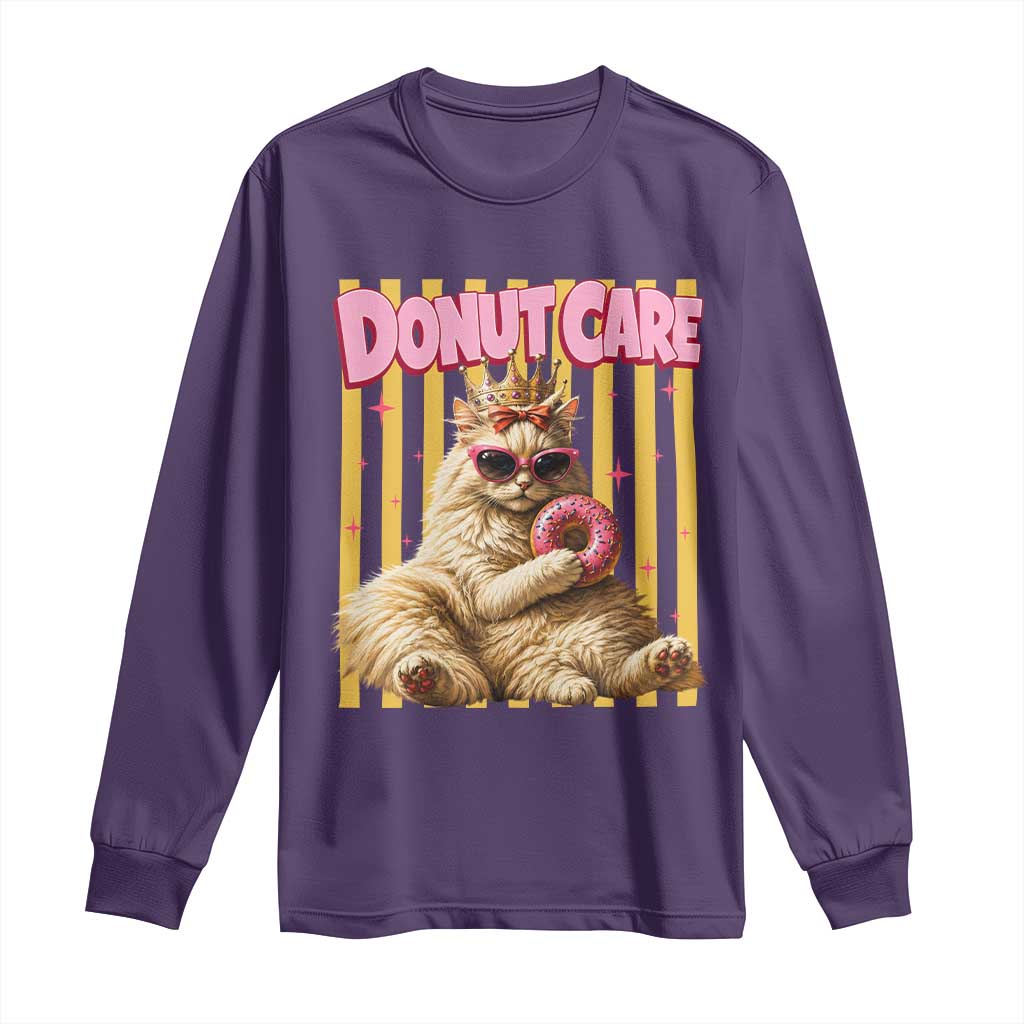 Funny Princess Cat Eating Donut Long Sleeve Shirt Sci-Fi Book Lover Gift