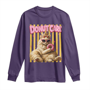 Funny Princess Cat Eating Donut Long Sleeve Shirt Sci-Fi Book Lover Gift