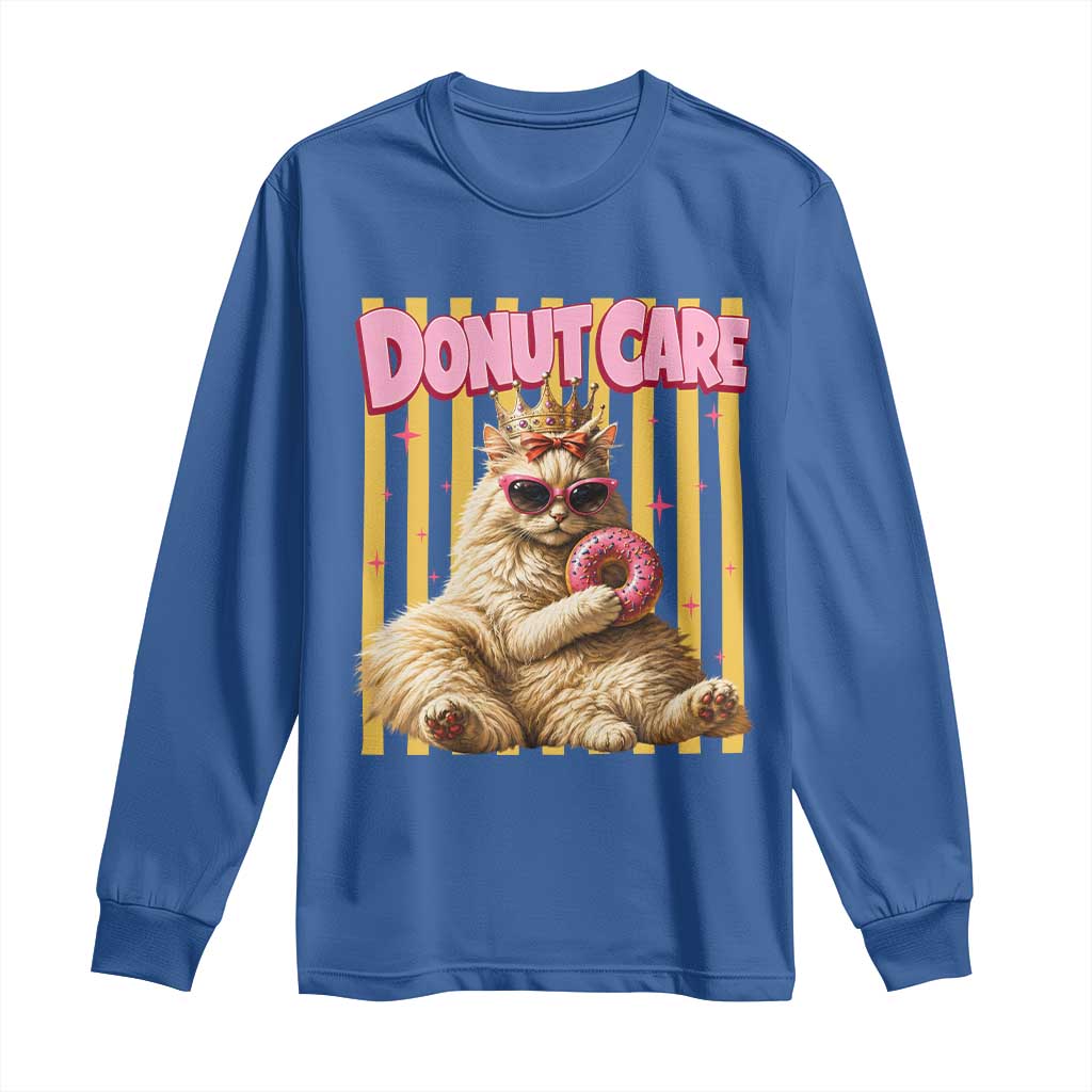 Funny Princess Cat Eating Donut Long Sleeve Shirt Sci-Fi Book Lover Gift